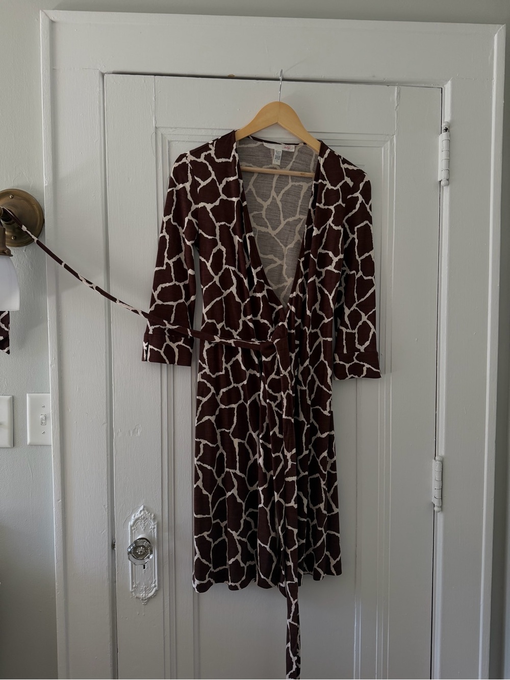 100% Silk Giraffe Print Wrap Dress